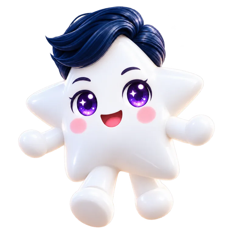 小物を追加する前の青い髪の基本キャラクター